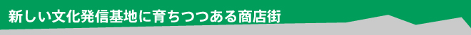 新しい文化発信基地に育ちつつある商店街