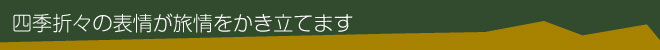 四季分明的表情勾起人们的旅情。