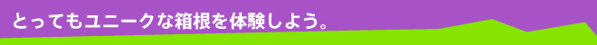 とってもユニークな箱根を体験しよう。